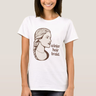 T-shirt de base pour femmes tresse cheveux d'hiver