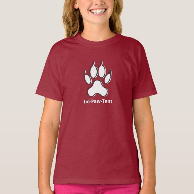 T-Shirt De Base Pour Filles Im-Paw-Tant (Devant)