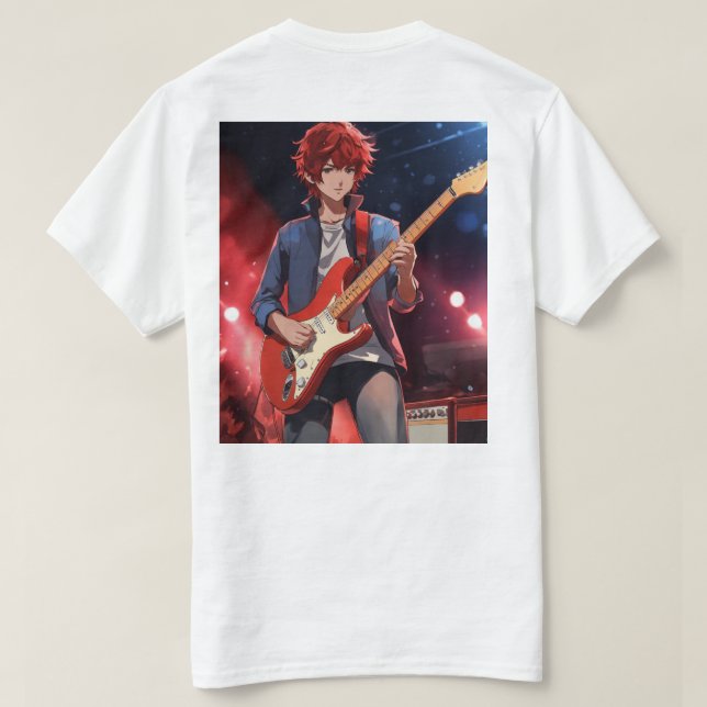 T-shirt de base pour hommes - guitare imprimée (Design dos)