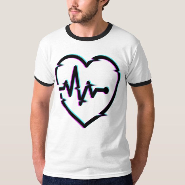 T-Shirt de base pour hommes Heart Check (Devant)