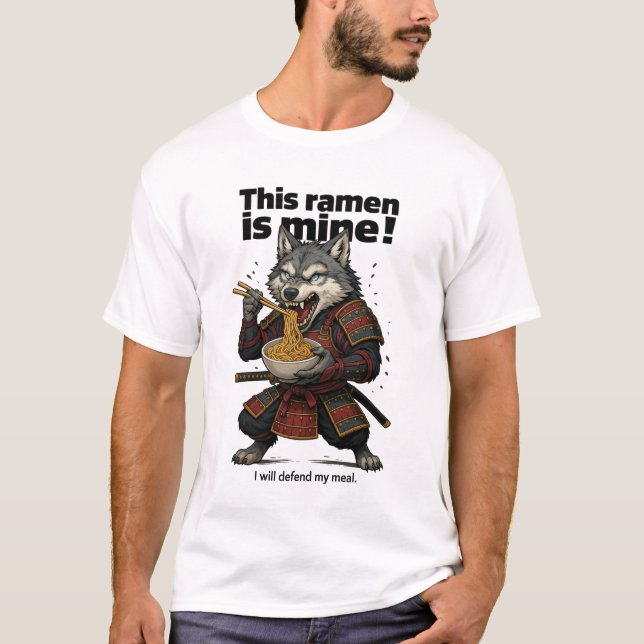 T-shirt de base Samurai Wolf Ramen (Devant)