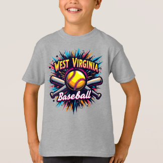 T-shirt de baseball pour enfants Virginie-Occident