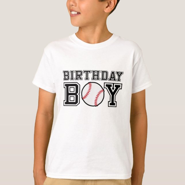 T-shirt de baseball pour le garçon d'anniversaire (Devant)