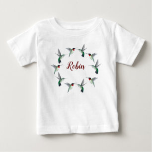 T-shirt de bébé colibri à gorge rubis personnalisé