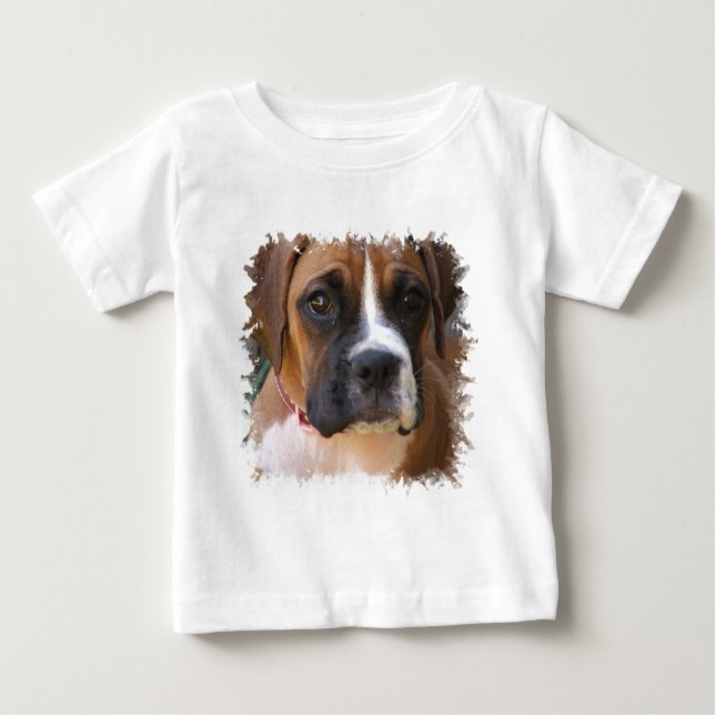 T-shirt de bébé de conception de chien de boxeur (Devant)