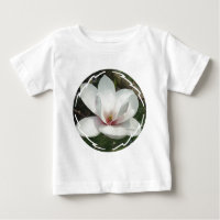 T-shirt de bébé de fleur de magnolia