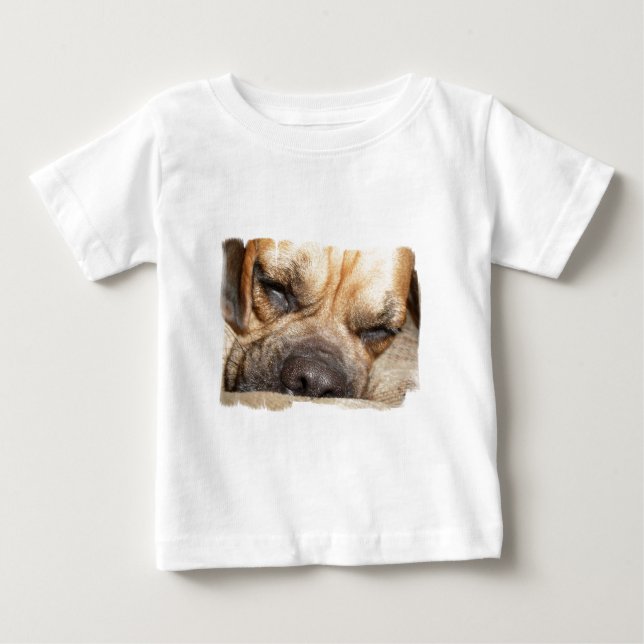 T-shirt de bébé de mastiff de sommeil (Devant)