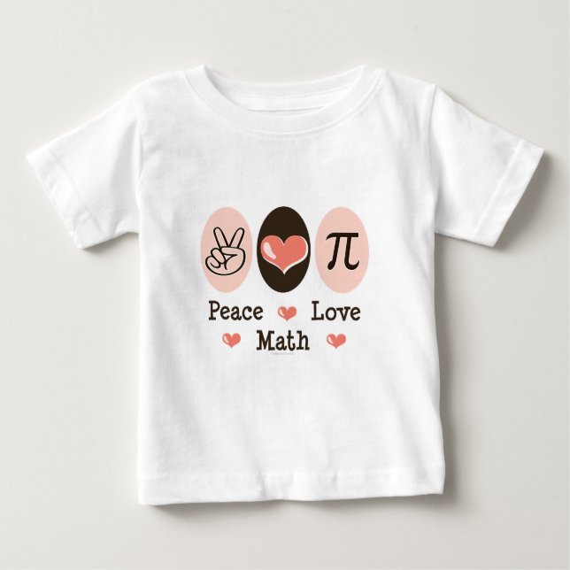 T-shirt de bébé de maths d'amour de paix (Devant)