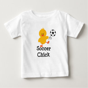 T-shirt de bébé de poussin du football