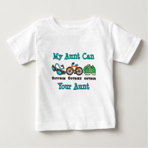 T-shirt de bébé de tante Outswim Outbike Outrun