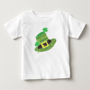 T-shirt de bébé du casquette du lutin vert de