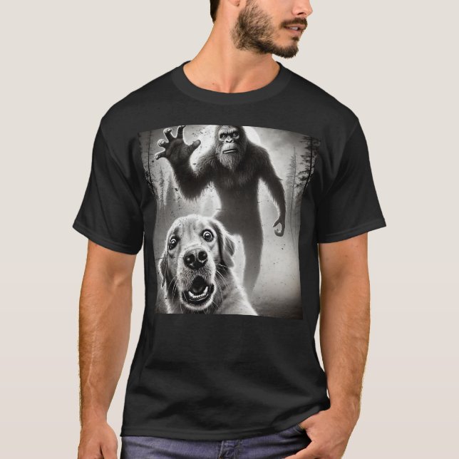 T-shirt de Bigfoot et Golden Retriever - Crypte dr (Devant)