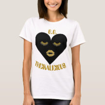 T-shirt de blanc de coeur de Thickalicious BL des