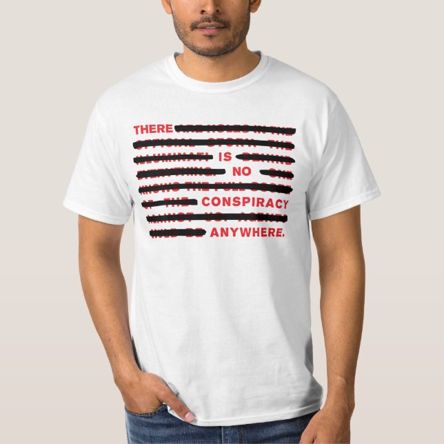 T-shirt de blanc de conspiration (Devant)