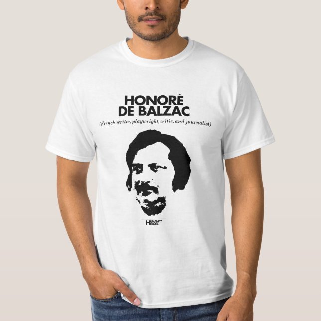 T-shirt de blanc de Honorè De Balzac (Devant)
