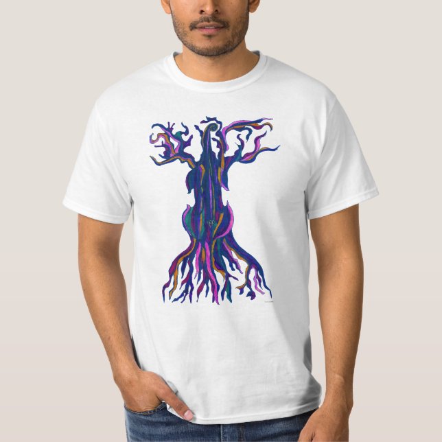 T-shirt de bleu d'arbre de violoncelle (Devant)