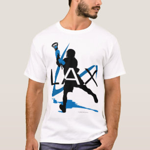 T-shirt de bleu de LAX de garçons de lacrosse