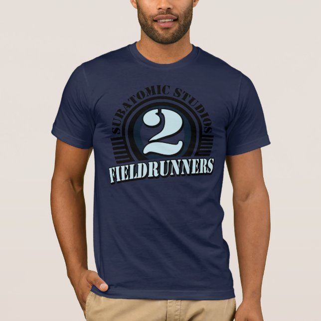 T-shirt de bleu marine de Fieldrunners 2 (Devant)