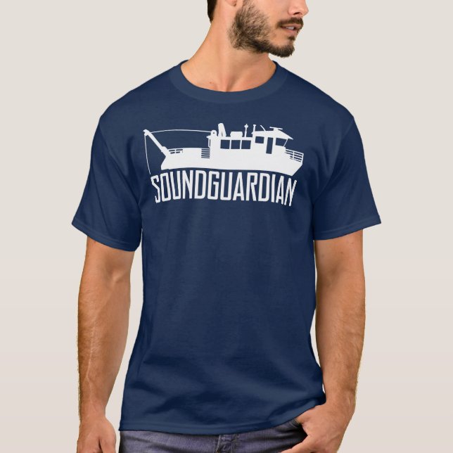 T-shirt de bleu marine des hommes sains de gardien (Devant)