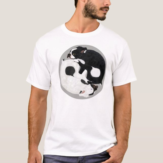 T-shirt de Boston Terrier Yin Yang (Devant)