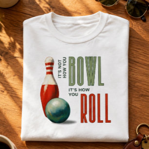 T-Shirt de bowling avec quille et boule de bowling