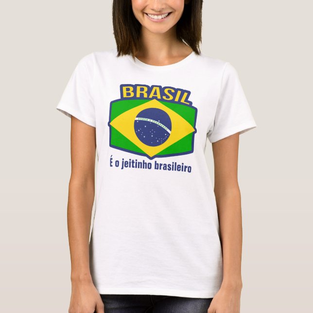 T-shirt de brasileiro de jeitinho du drapeau É o (Devant)