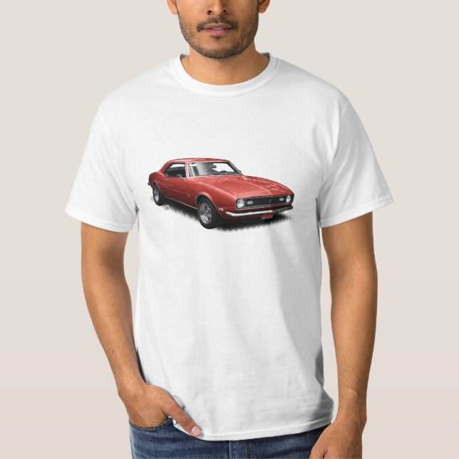 T-shirt de Camaro du rouge 68 (Devant)