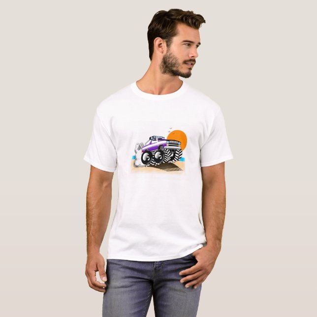 T-shirt de camion de monstre pour les hommes (Devant entier)