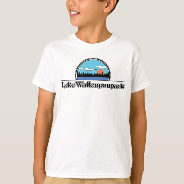 T-shirt de camp de Wallenpauapack de lac rétro (Devant)