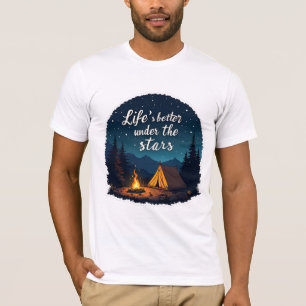 T-shirt de camping La vie est meilleure sous les é