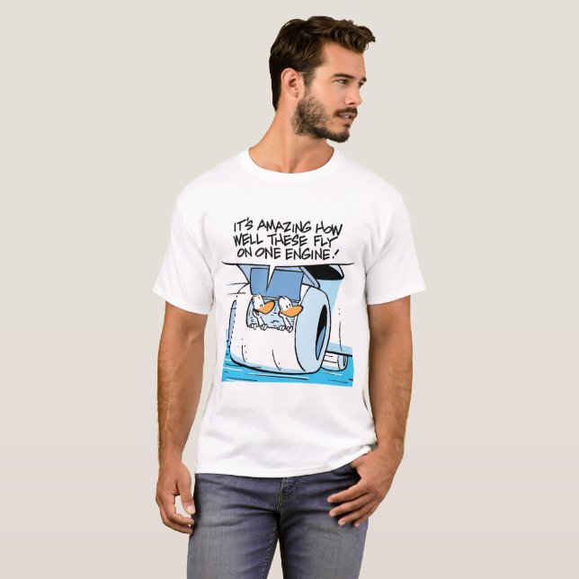T-shirt de canard d'humour d'aviation de bande (Devant entier)