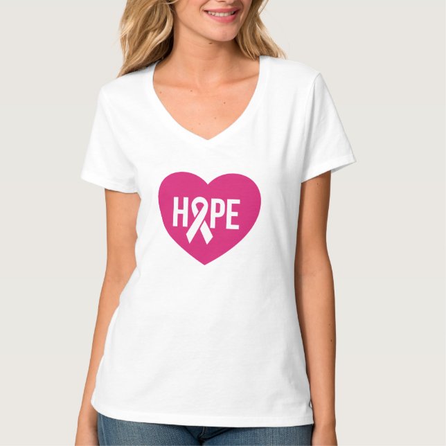 T-shirt de cancer du sein d'espoir (Devant)