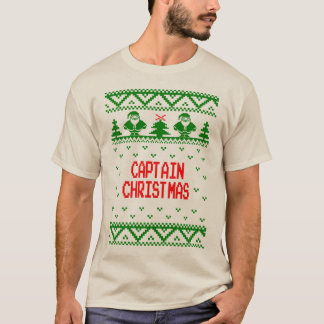 T-shirt de capitaine Christmas Holiday Ugly