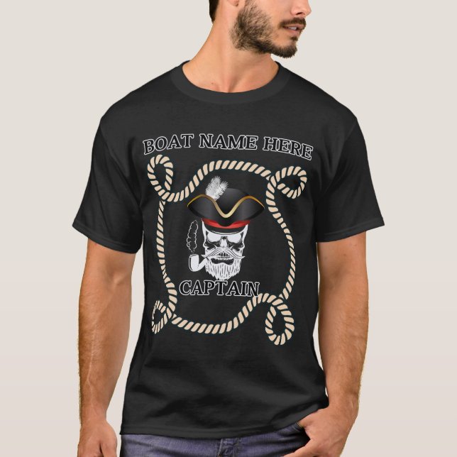 T-shirt de capitaine de bateau personnalisé (Devant)