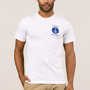 T-shirt de capitaine Nautical Blue Anchor