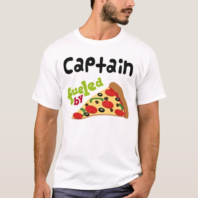 T-shirt de capitaine pizza (drôle) (Devant)