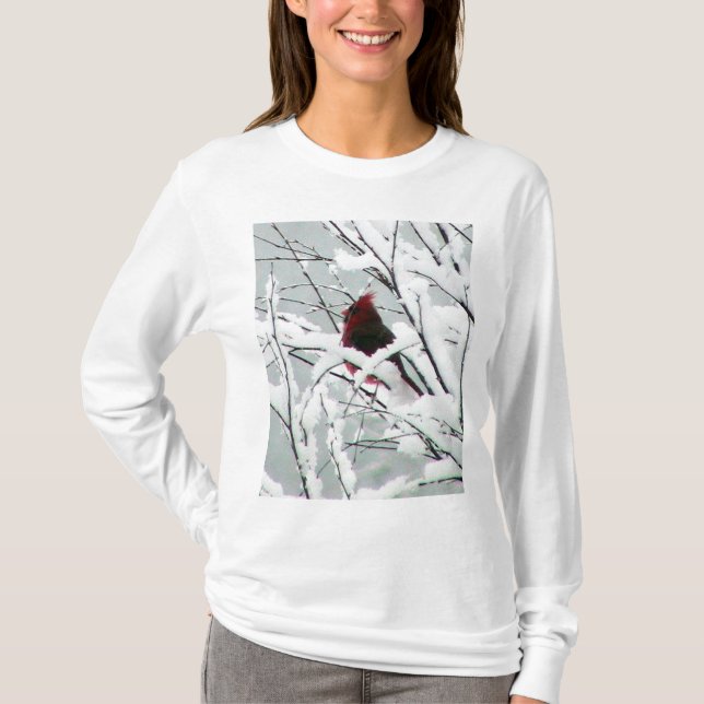 T-shirt de cardinal de neige (Devant)