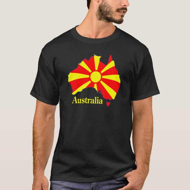T-shirt de carte de Macédoine Australie (Devant)