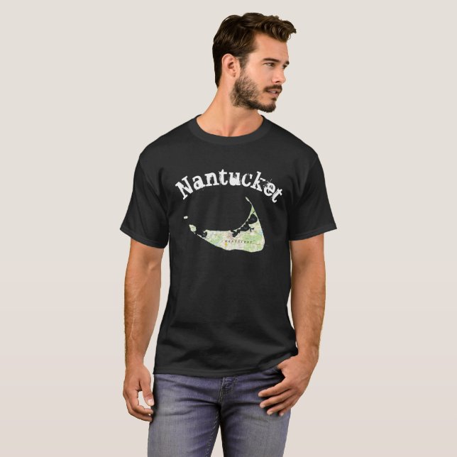 T-shirt de carte de Nantucket (Devant entier)