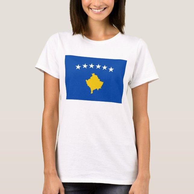 T-shirt de carte du drapeau X de Kosovo (Devant)