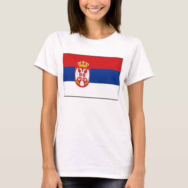 T-shirt de carte du drapeau X de la Serbie (Devant)