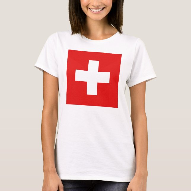 T-shirt de carte du drapeau X de la Suisse (Devant)