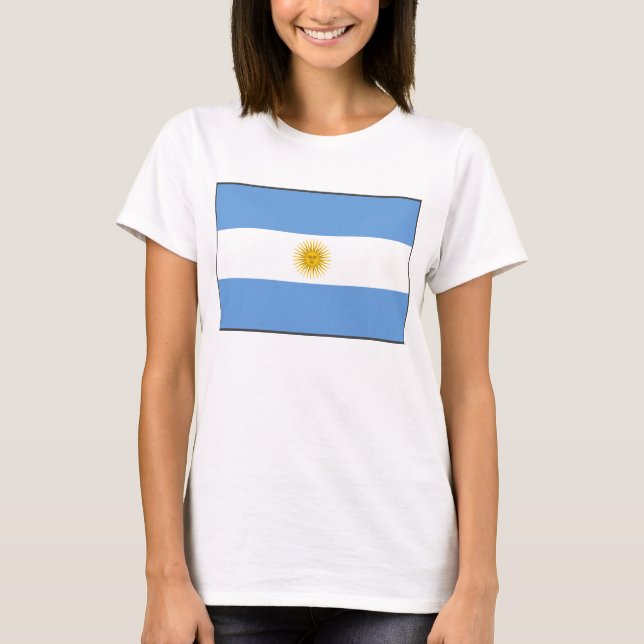 T-shirt de carte du drapeau X de l'Argentine (Devant)