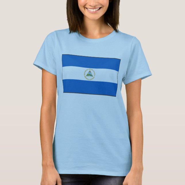 T-shirt de carte du drapeau X du Nicaragua (Devant)