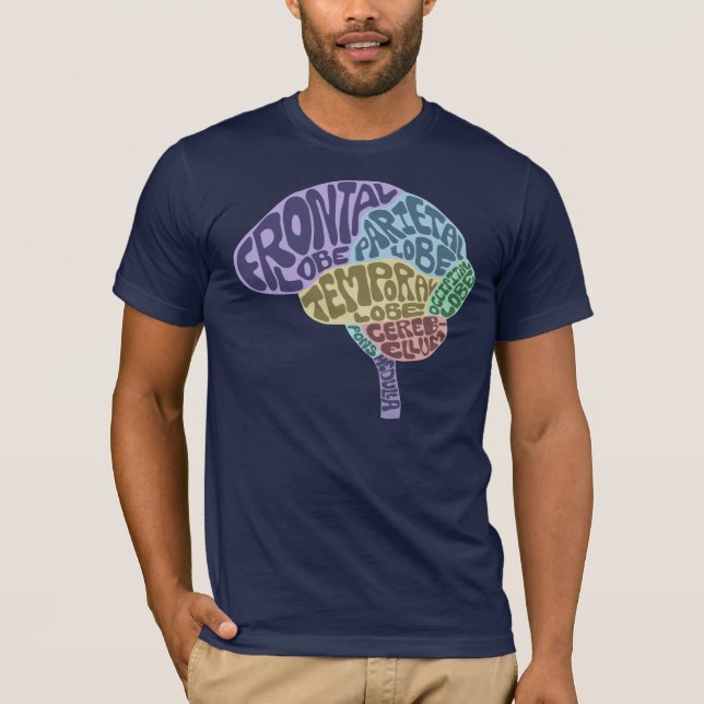 T-shirt de cerveau (foncé) (Devant)
