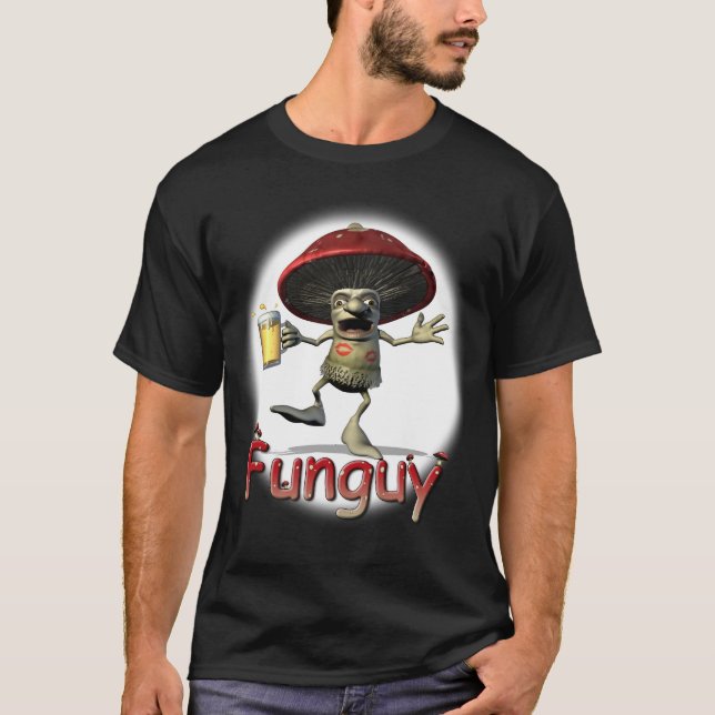 T-shirt de champignon de Funguy (foncé) (Devant)