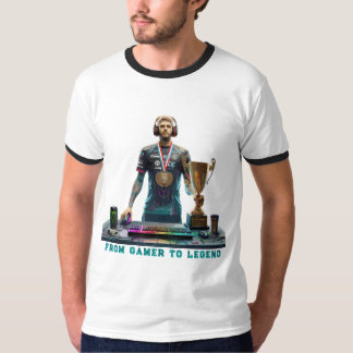 T-shirt de champion d'esports de joueur à légende