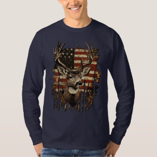 T-shirt de chasse au cerf avec drapeau américain p