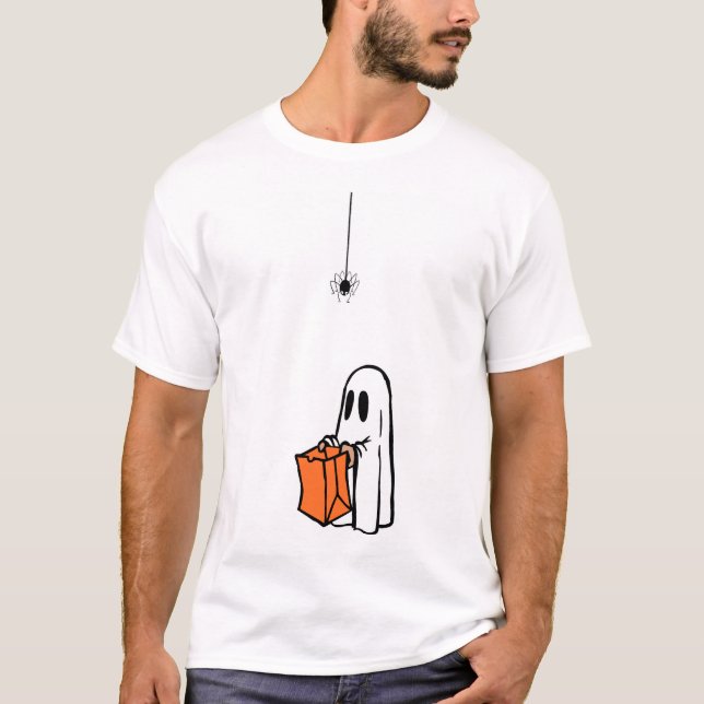 T-shirt de chasse aux araignées d'Halloween (Devant)