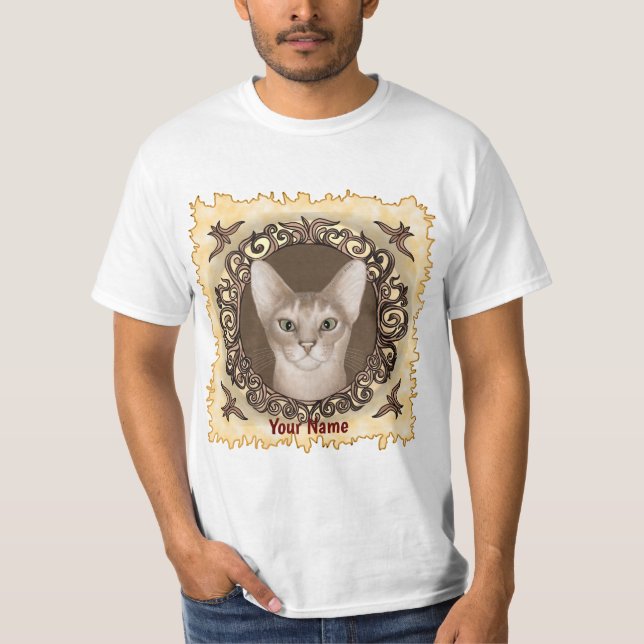 T-Shirt de chat Abyssinien Orné (Devant)